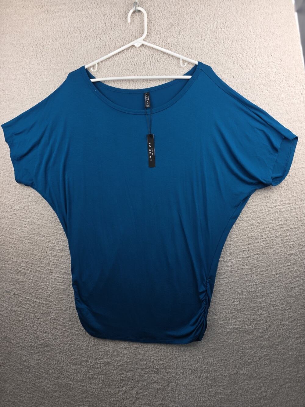 Made by Johnny Premium Teal Short Sleeve Scoop Neck Tunic Top XXL